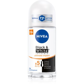 NIVEA Invisible Black & White Ultimate Impact deodorant roll-on antiperspirant pentru femei - imagine 2